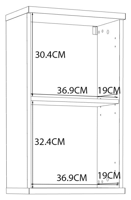 Badezimmer Hängeschrank CHAMP Optik Beton Dunkelgrau / Weiß glänzend
