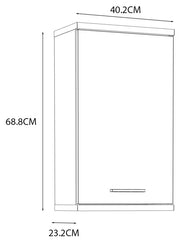Badezimmer Hängeschrank CHAMP Optik Beton Dunkelgrau / Weiß glänzend
