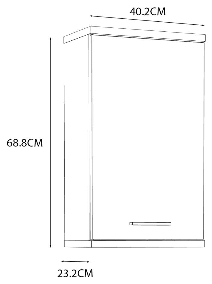 Badezimmer Hängeschrank CHAMP Optik Beton Dunkelgrau / Weiß glänzend