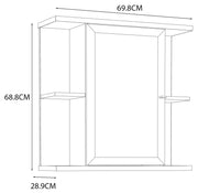 Hängeschrank CHAMP Spiegeltür Betonoptik Dunkelgrau / Weiß glänzend