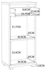 Badezimmer Badmöbel Set CHAMP 5-tlg. Betongrau Front weiß Hochglanz