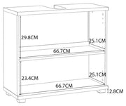 Badezimmer Badmöbel Set CHAMP 5-tlg. Betongrau Front weiß Hochglanz