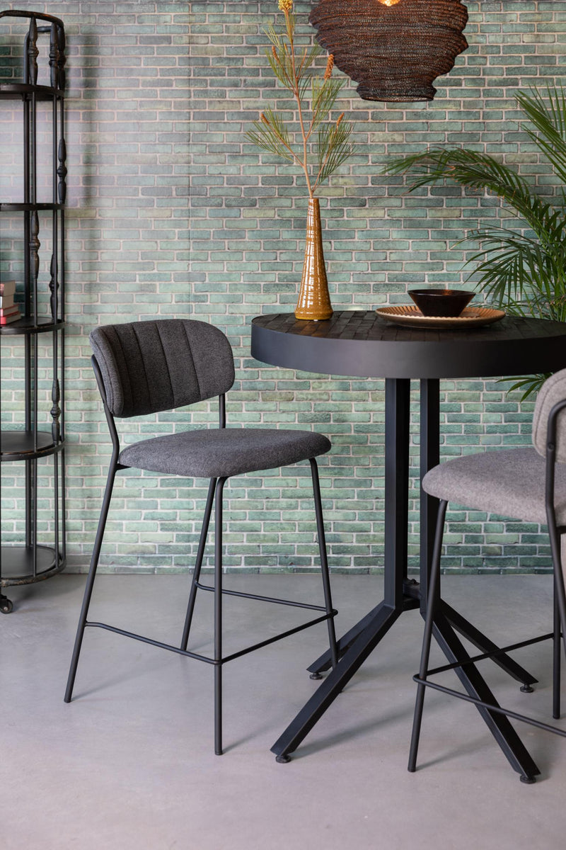 Hocker Tresenhocker JOLIEN BLACK DARK GREY