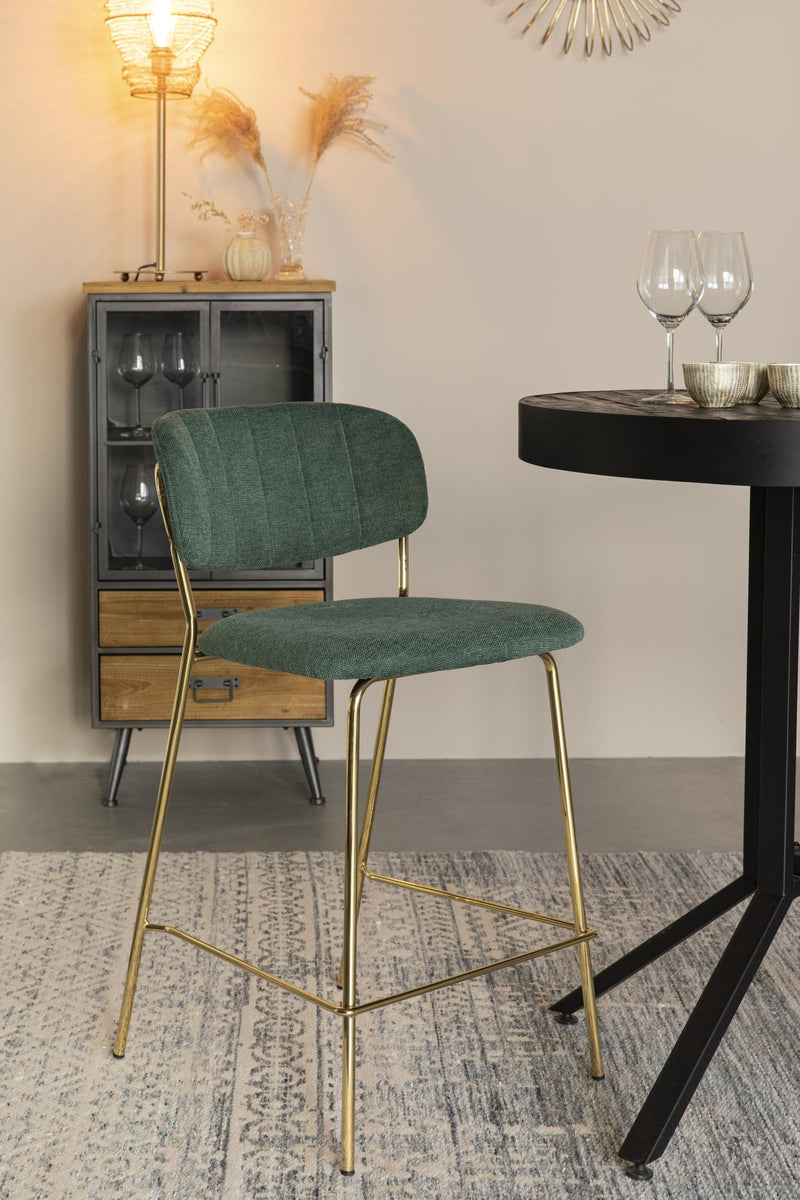 Hocker Tresenhocker JOLIEN GOLD DARK GREEN