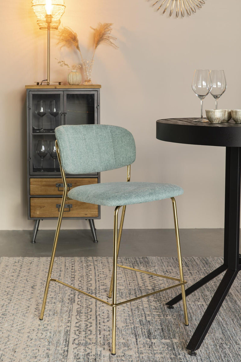 Hocker Tresenhocker JOLIEN GOLD LIGHT GREEN