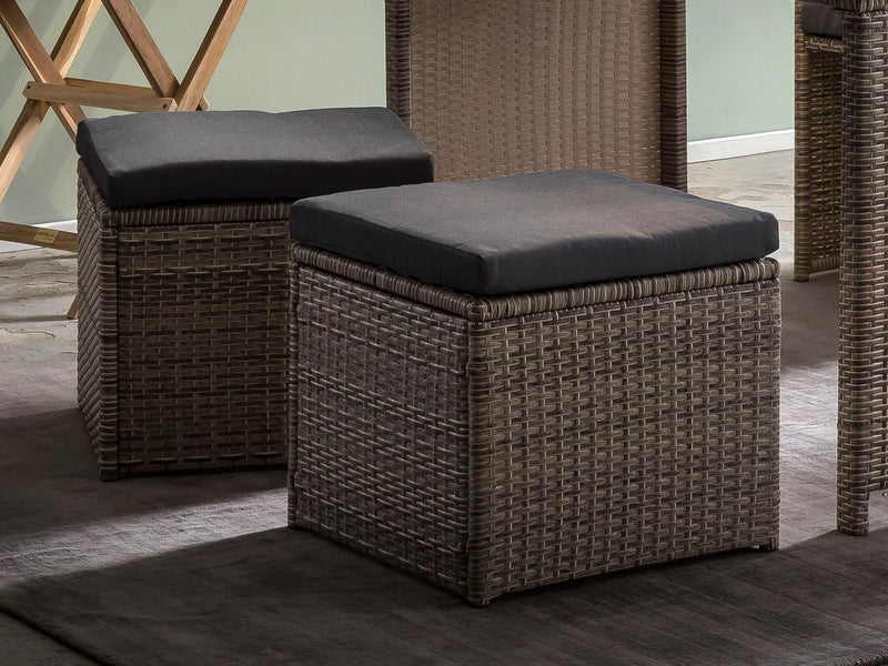 Garten Sitzgruppe Gartenbar 9-teilig Polyrattan mit Kissen
