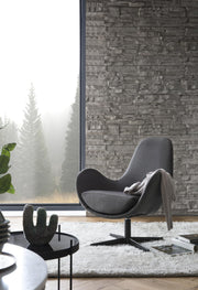 SalesFever Sessel mit Drehfunktion und extra dickem Sitzkissen in Dunkelgrau