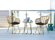 Balkonset Garten Sitzgruppe 5-teilig Polyrattan Farbe natur mit Kissen