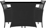 Garten Sitzgruppe Balkonset Polyrattan schwarz mit Tisch und Kissen