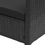Garten Sitzgruppe Balkonset Polyrattan schwarz mit Tisch und Kissen