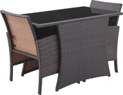 Garten Sitzgruppe Balkonset Polyrattan braun mit Tisch und Kissen