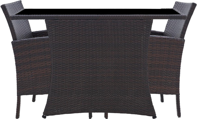 Garten Sitzgruppe Balkonset Polyrattan braun mit Tisch und Kissen