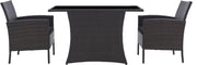 Garten Sitzgruppe Balkonset Polyrattan braun mit Tisch und Kissen