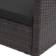 Garten Sitzgruppe Balkonset Polyrattan braun mit Tisch und Kissen