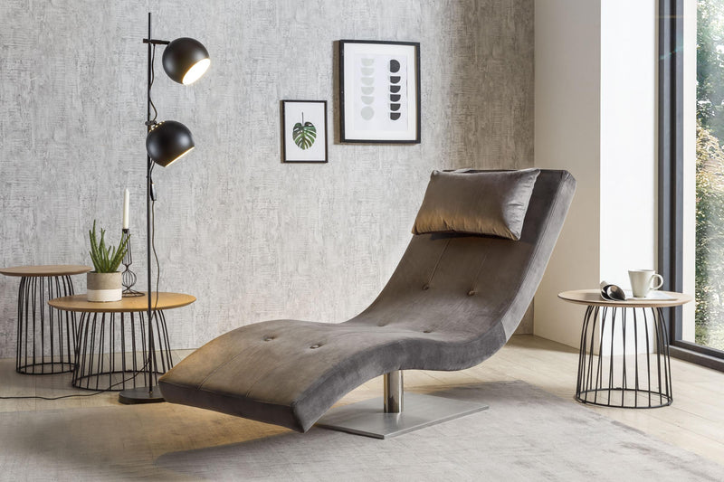 SalesFever Relaxliege Samt grau