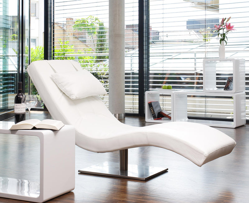 SalesFever Relaxliege weiß Kunstleder-Optik