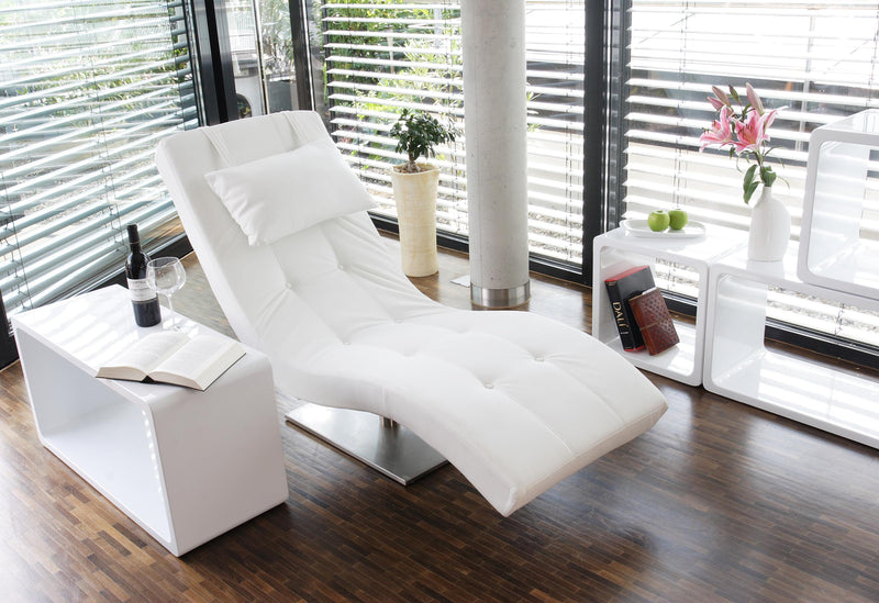 SalesFever Relaxliege weiß Kunstleder-Optik