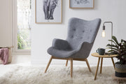 SalesFever Relaxsessel mit Webstoff in Grau