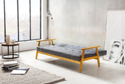 SalesFever Schlafsofa 190x85x81 cm dunkelgrau Webstoff