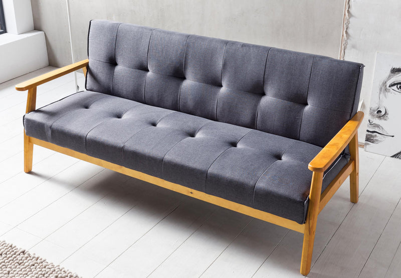 SalesFever Schlafsofa 190x85x81 cm dunkelgrau Webstoff