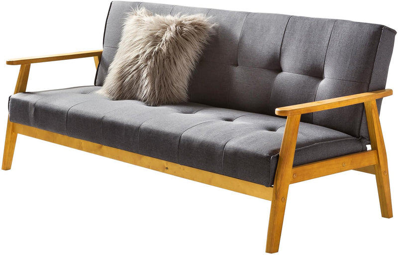 SalesFever Schlafsofa 190x85x81 cm dunkelgrau Webstoff