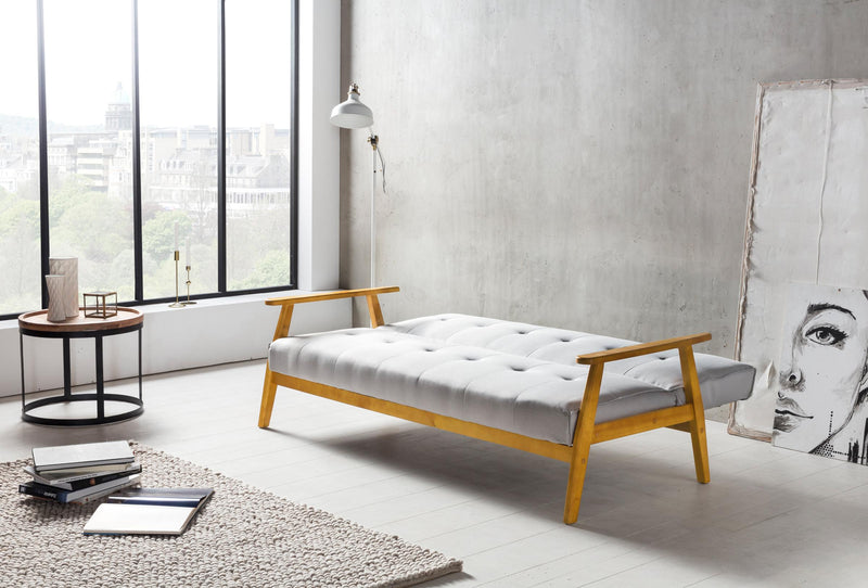 SalesFever Schlafsofa 190x85x81 cm hellgrau Webstoff