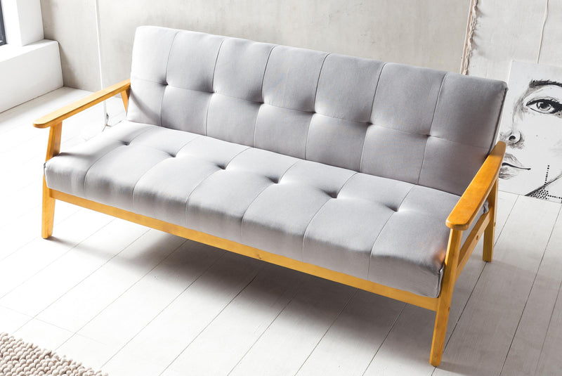 SalesFever Schlafsofa 190x85x81 cm hellgrau Webstoff