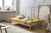 SalesFever Schlafsofa skandinavisch Strukturstoff senfgelb