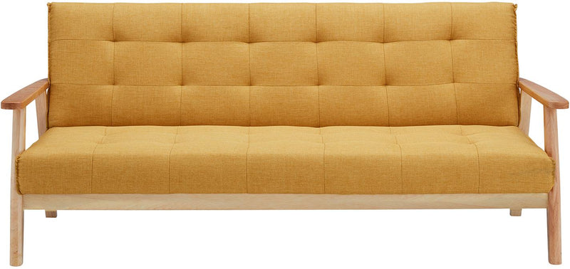 SalesFever Schlafsofa skandinavisch Strukturstoff senfgelb