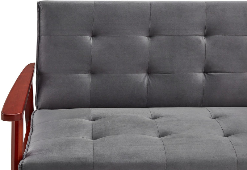 SalesFever Schlafsofa skandinavisch Samt dunkelgrau
