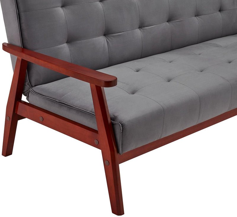 SalesFever Schlafsofa skandinavisch Samt dunkelgrau