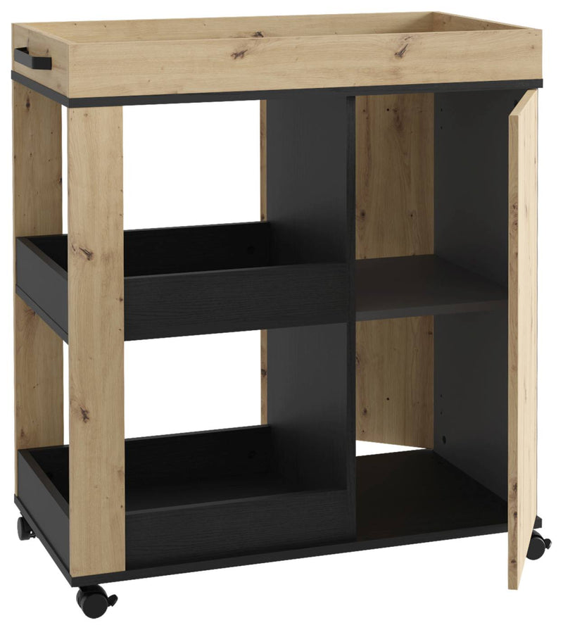 Servierwagen HOME BAR 204 Optik Artisan Eiche Schwarzeiche von Forte