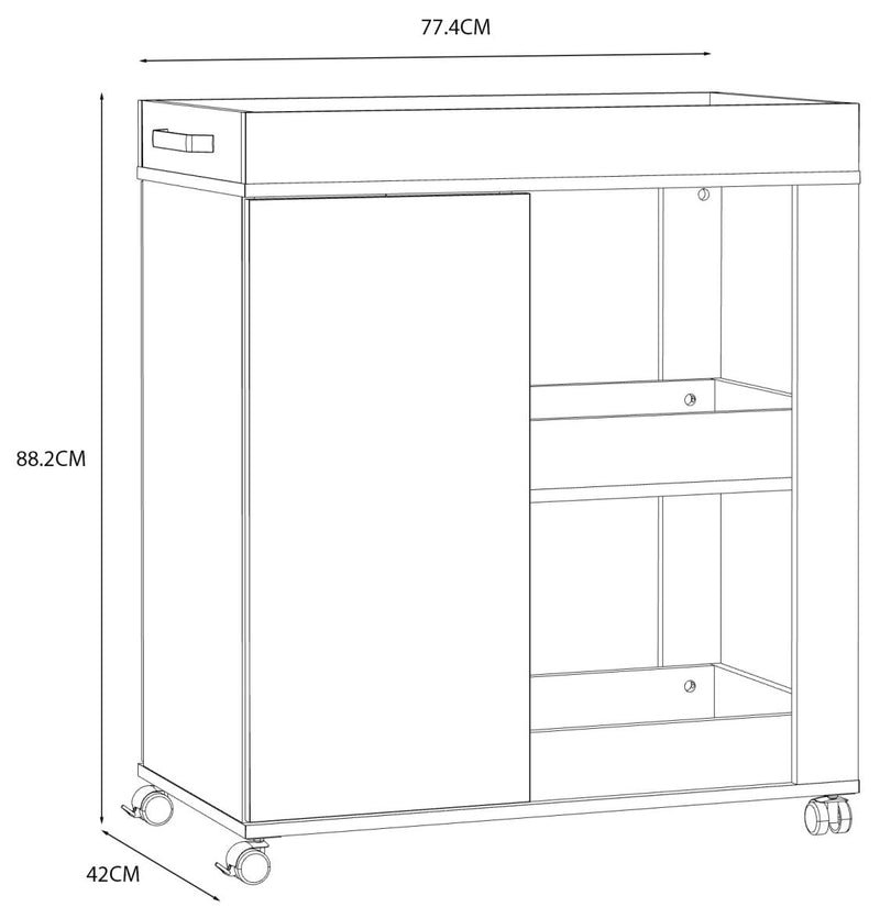 Servierwagen HOME BAR 204 Optik Artisan Eiche Schwarzeiche von Forte