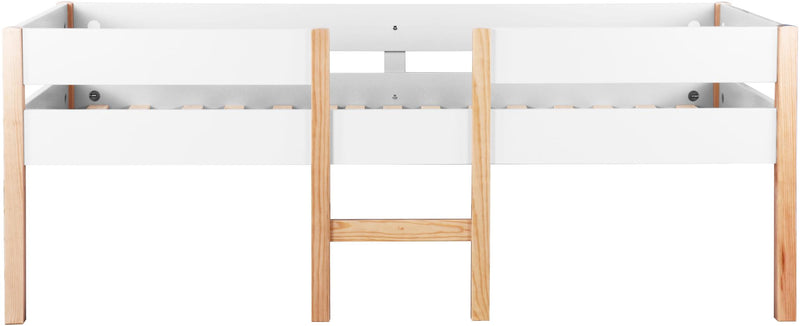 Hochbett für Kinder mit 2 Schubladen und Leiter weiß 90 x 200 cm