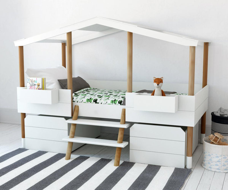 Schubladen 2er Set passend zum Hochbett in Hausform