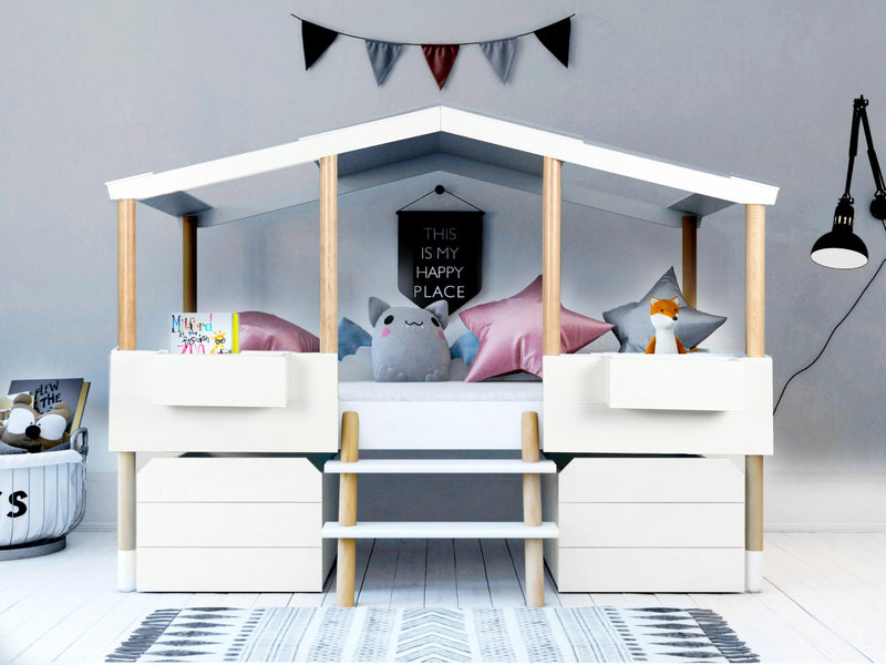 Schubladen 2er Set passend zum Hochbett in Hausform