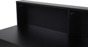 Schreibtisch in schwarz mit kleinem Aufsatz
