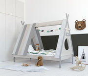 Kinderbett Bett in angesagter Tipiform  90 x 200 cm mit Lattenrost