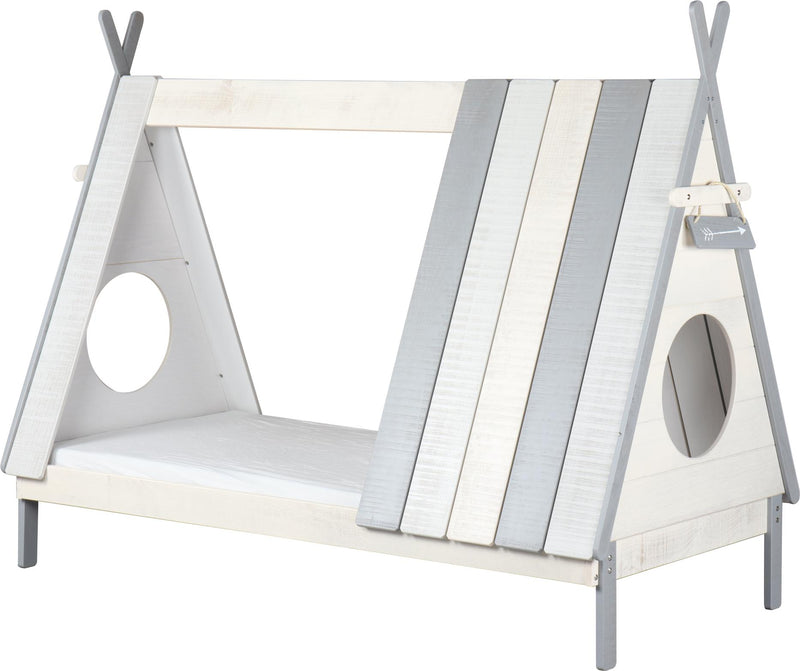 Kinderbett Bett in angesagter Tipiform  90 x 200 cm mit Lattenrost