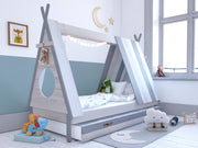 Kinderbett Bett in angesagter Tipiform  90 x 200 cm mit Lattenrost