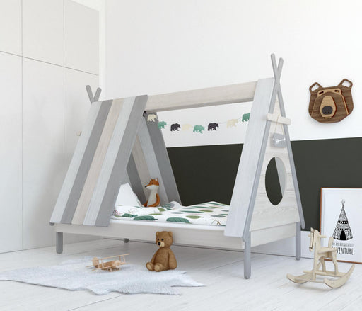 Kinderbett Bett in angesagter Tipiform  90 x 200 cm mit Lattenrost