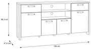 Sideboard Kommode CLIF 4 Türen 2 Schubladen Optik Old Wood Vintage