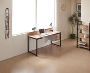Schreibtisch Tisch mit Metallgestell einer Ablage und 2 Schubladen