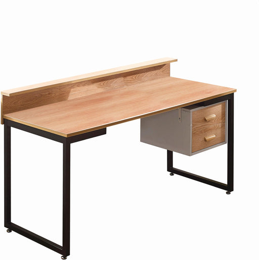 Schreibtisch Tisch mit Metallgestell einer Ablage und 2 Schubladen