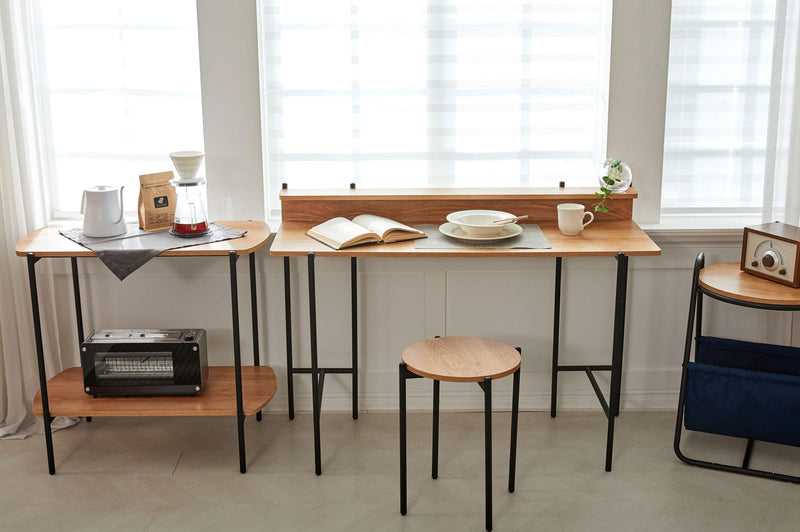Schreibtisch Tisch mit Metallgestell und Ablage
