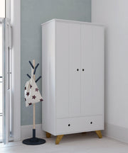 Schrank Kleiderschrank in Weiß mit Türe und Schublade