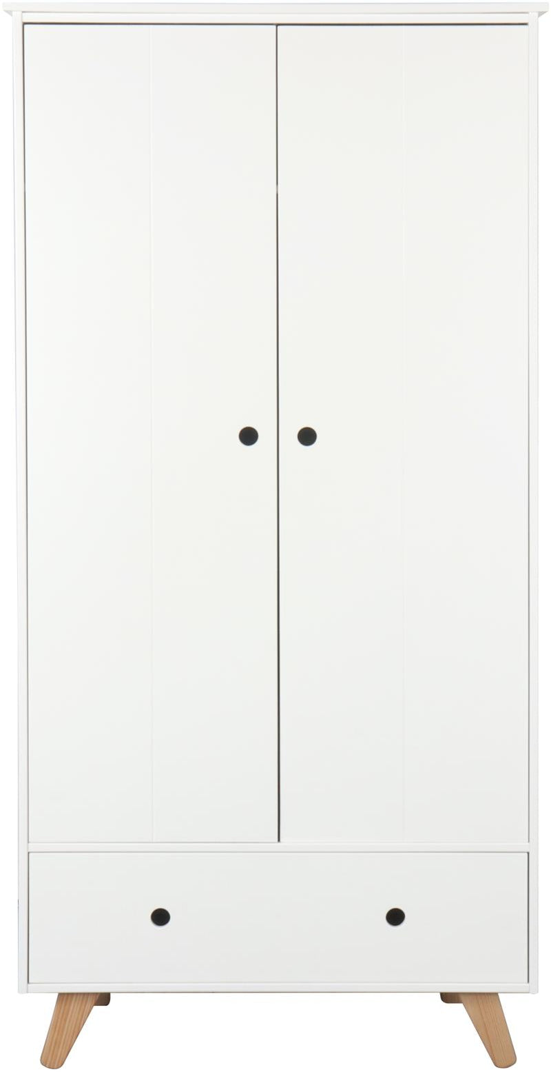Schrank Kleiderschrank in Weiß mit Türe und Schublade