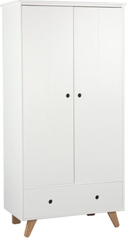 Schrank Kleiderschrank in Weiß mit Türe und Schublade