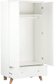 Schrank Kleiderschrank in Weiß mit Türe und Schublade