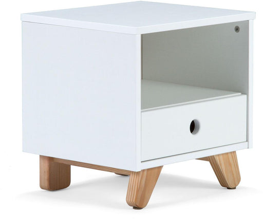 Nachtkästchen Nachttisch Nachtkommode Weiß im skandinavischen Design